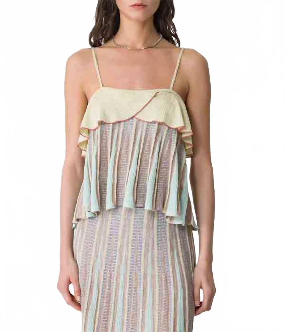 NEW FORTE FORTE “les folies” jacquard ruffle top in lucente
